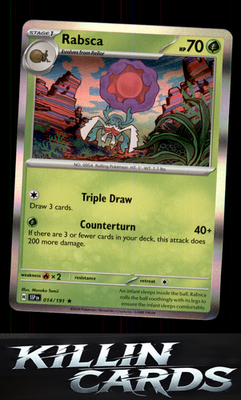 Rabsca 014/191 Pokemon Rare SV08: Surging Sparks Card NM