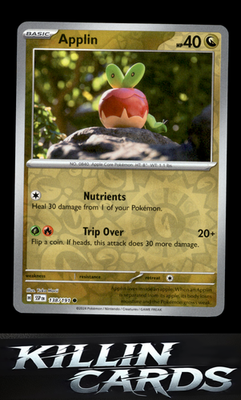 Reverse Holofoil Applin 138/191 Pokemon Common SV08: Surging Sparks Card NM