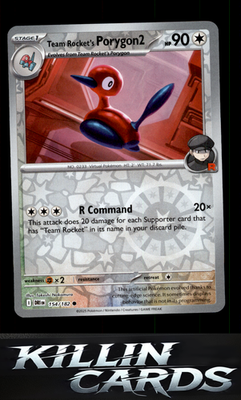 Reverse Holofoil Team Rocket's Porygon2 154/182 Pokemon Common SV10: Destined Ri