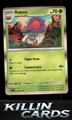 Rabsca 014/191 Pokemon Rare SV08: Surging Sparks Card NM