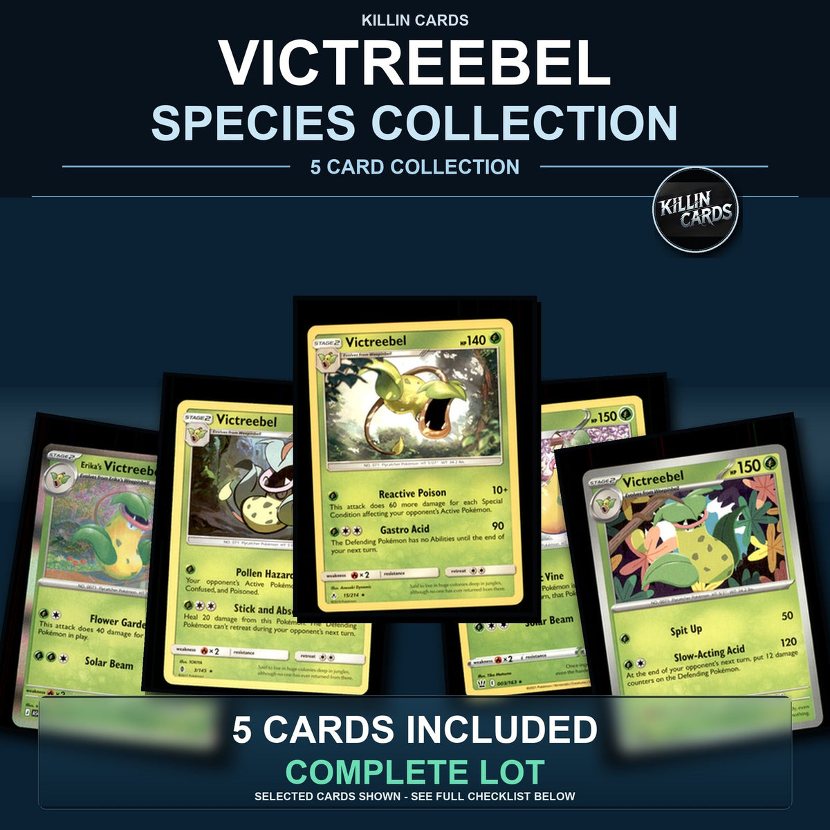 Pokemon TCG Victreebel Species Collection 5 Different Cards