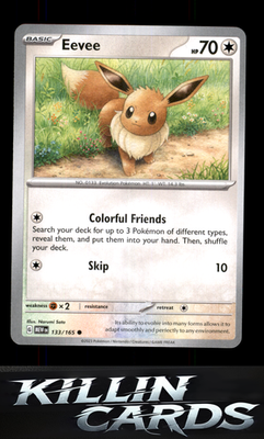 Eevee 133/165 Pokemon Common SV: Scarlet & Violet 151 Card NM
