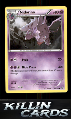 Nidorino 44/114 Pokemon Uncommon XY - Steam Siege Card NM