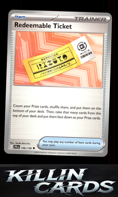 Redeemable Ticket 156/159 Pokemon Uncommon SV09: Journey Together Card NM