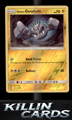 Reverse Holofoil Alolan Geodude 40/145 Pokemon Common SM - Guardians Rising Card