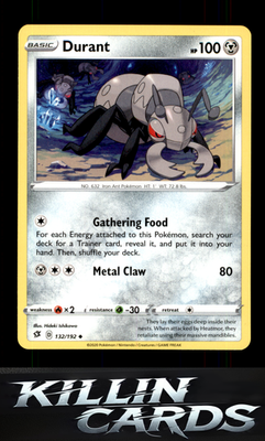 Durant 132/192 Pokemon Uncommon SWSH02: Rebel Clash Card NM