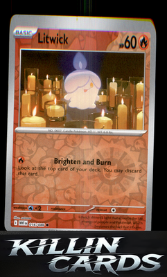 Reverse Holofoil Litwick 016/086 Pokemon Common SV: White Flare Card NM