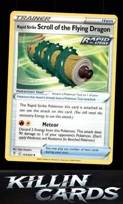 Rapid Strike Scroll of the Flying Dragon 153/203 Pokemon Uncommon SWSH07: Evolvi