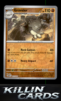 Reverse Holofoil Graveler 075/165 Pokemon Uncommon SV: Scarlet & Violet 151 Card