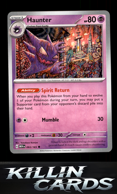 Haunter 093/165 Pokemon Uncommon SV: Scarlet & Violet 151 Card NM