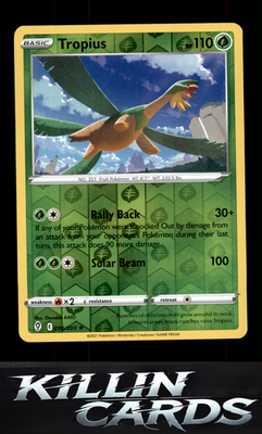 Reverse Holofoil Tropius 006/203 Pokemon Rare SWSH07: Evolving Skies Card NM