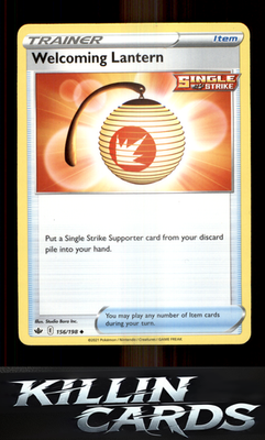 Welcoming Lantern 156/198 Pokemon Uncommon SWSH06: Chilling Reign Card NM