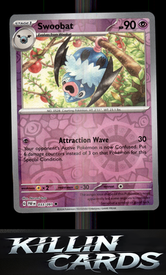 Reverse Holofoil Swoobat 033/091 Pokemon Uncommon SV: Paldean Fates Card NM