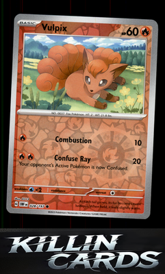 Reverse Holofoil Vulpix 028/197 Pokemon Common SV03: Obsidian Flames Card NM