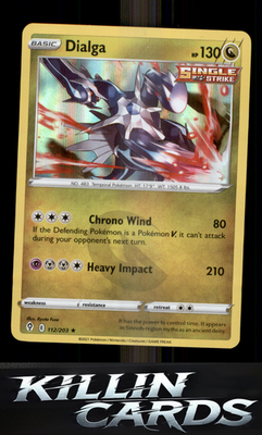 Dialga 112/203 Pokemon Holo Rare SWSH07: Evolving Skies Card NM