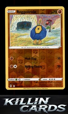 Reverse Holofoil Roggenrola 086/203 Pokemon Common SWSH07: Evolving Skies Card N