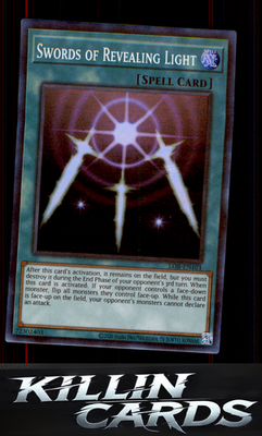 1st Edition Swords of Revealing Light LOB-EN101 YuGiOh Super Rare Legend of Blue