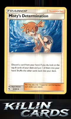 Misty's Determination 62/68 Pokemon Uncommon Hidden Fates Card NM