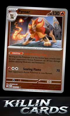 Reverse Holofoil Pyroar 024/132 Pokemon Uncommon ME01: Mega Evolution Card NM