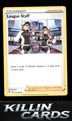League Staff 153/185 Pokemon Uncommon SWSH04: Vivid Voltage Card NM