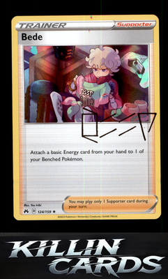 Bede 124/159 Pokemon Holo Rare SWSH: Crown Zenith Card NM