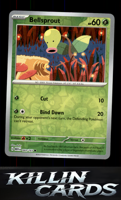 Reverse Holofoil Bellsprout 069/165 Pokemon Common SV: Scarlet & Violet 151 Card