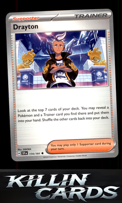 Drayton - 174/191 174/191 Pokemon Uncommon SV08: Surging Sparks Card NM