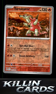 Reverse Holofoil Turtonator 035/162 Pokemon Common SV05: Temporal Forces Card NM