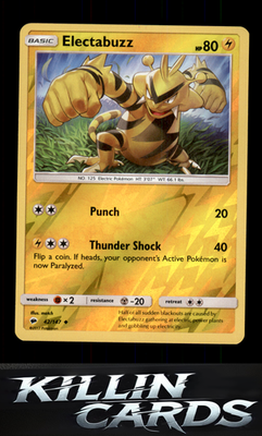 Reverse Holofoil Electabuzz 42/147 Pokemon Uncommon SM - Burning Shadows Card NM