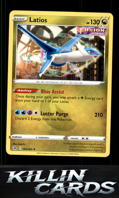 Latios 194/264 Pokemon Rare SWSH08: Fusion Strike Card NM