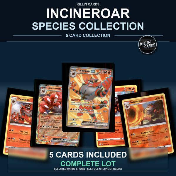 Pokemon TCG Incineroar Species Collection 5 Different Cards