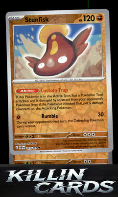 Reverse Holofoil Stunfisk 112/197 Pokemon Uncommon SV03: Obsidian Flames Card NM