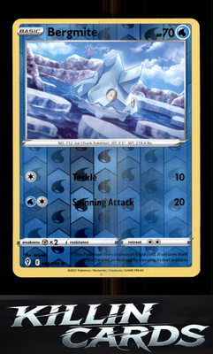 Reverse Holofoil Bergmite 044/203 Pokemon Common SWSH07: Evolving Skies Card NM