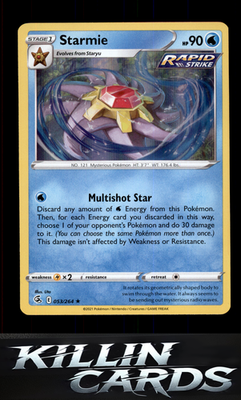 Starmie 053/264 Pokemon Holo Rare SWSH08: Fusion Strike Card NM