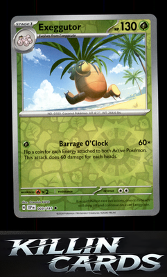 Reverse Holofoil Exeggutor 003/191 Pokemon Uncommon SV08: Surging Sparks Card NM