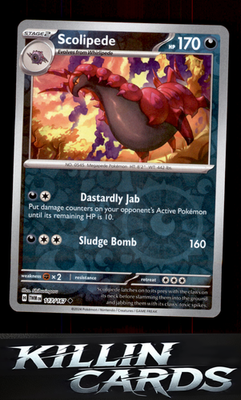 Reverse Holofoil Scolipede 117/167 Pokemon Uncommon SV06: Twilight Masquerade Ca