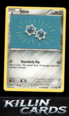 Klink 71/114 Pokemon Common XY - Steam Siege Card NM