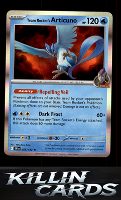 Team Rocket's Articuno 051/182 Pokemon Rare SV10: Destined Rivals Card NM
