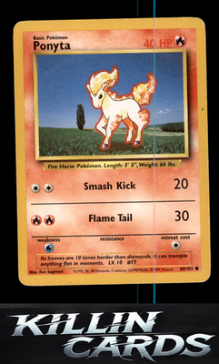 Ponyta 060/102 Pokemon Common Base Set Card LP