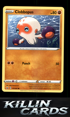 Clobbopus (112) 112/202 Pokemon Common SWSH01: Sword & Shield Base Set Card NM