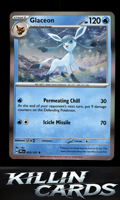 Glaceon 025/131 Pokemon Rare SV: Prismatic Evolutions Card NM