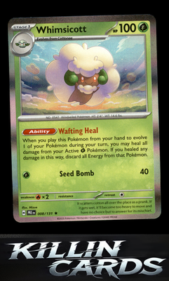 Whimsicott 008/131 Pokemon Rare SV: Prismatic Evolutions Card NM
