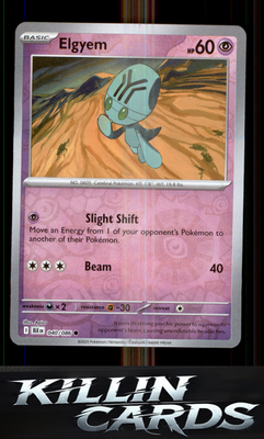 Reverse Holofoil Elgyem 040/086 Pokemon Common SV: Black Bolt Card NM