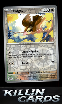Reverse Holofoil Pidgey 016/165 Pokemon Common SV: Scarlet & Violet 151 Card NM