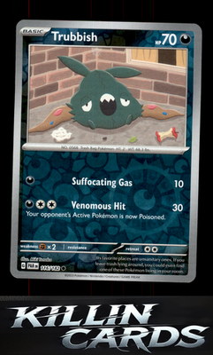 Reverse Holofoil Trubbish 116/182 Pokemon Common SV04: Paradox Rift Card NM