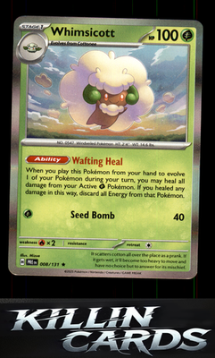 Whimsicott 008/131 Pokemon Rare SV: Prismatic Evolutions Card NM