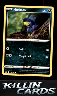 Murkrow 114/196 Pokemon Common SWSH11: Lost Origin Card NM