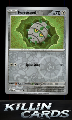 Reverse Holofoil Ferroseed 127/182 Pokemon Common SV04: Paradox Rift Card NM