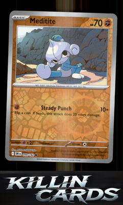 Reverse Holofoil Meditite 099/182 Pokemon Common SV10: Destined Rivals Card NM