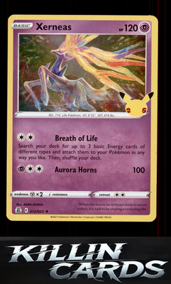 Xerneas 012/025 Pokemon Holo Rare Celebrations Card NM